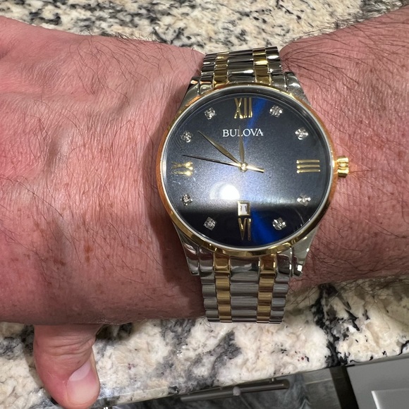 Bulova Men's Diamond Accent Two-Tone Stainless Steel Watch - Picture 3 of 5